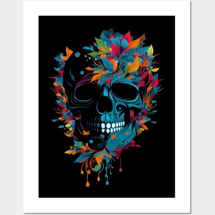 Floral Skull Posters and Art